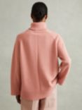 Reiss Eliza Wool Cashmere Roll Neck Jumper, Soft Pink