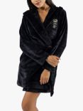 Juicy Couture Binky & Buzz Fluffy Fleece Dressing Gown, Black