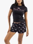 Juicy Couture Binky & Buzz T-Shirt & Shorts Pyjama Set, Pink/Black