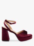 Ravel Surina Velvet Platform Heeled Sandals, Burgundy