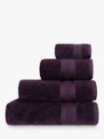 Jasper Conran London Zero Twist Cotton Fast Drying Towel, Aubergine