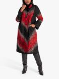 chesca Scribl Coat, Black/Red/Grey