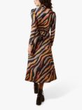 Traffic People Don't Look Back Zebra Print Midi Dress, Rust