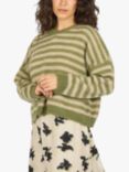 Traffic People Bass Stripe Wool Blend Jumper, Green