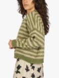 Traffic People Bass Stripe Wool Blend Jumper, Green