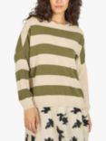 Traffic People Bertie Stripe Wool Cashmere Blend Jumper, Green