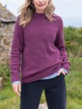 Celtic & Co. Donegal Mock Neck Wool Jumper, Navy, Anemone