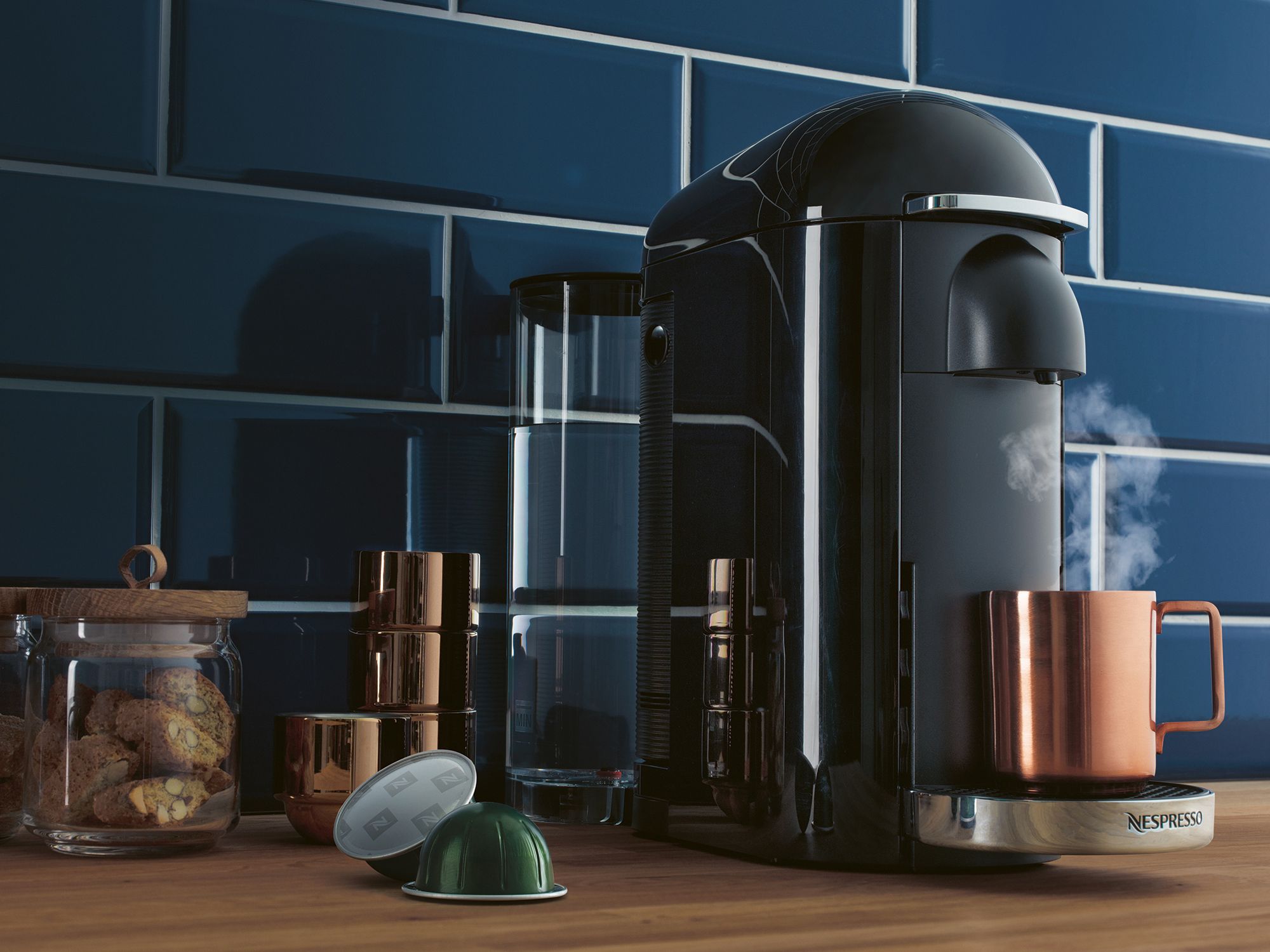 Coffee machine in kitchen