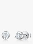 Jools by Jenny Brown Three Claw Set Cubic Zirconia Stud Earrings, Silver