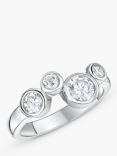 Jools by Jenny Brown 4 Cubic Zirconia Stone Bubble Ring, Silver