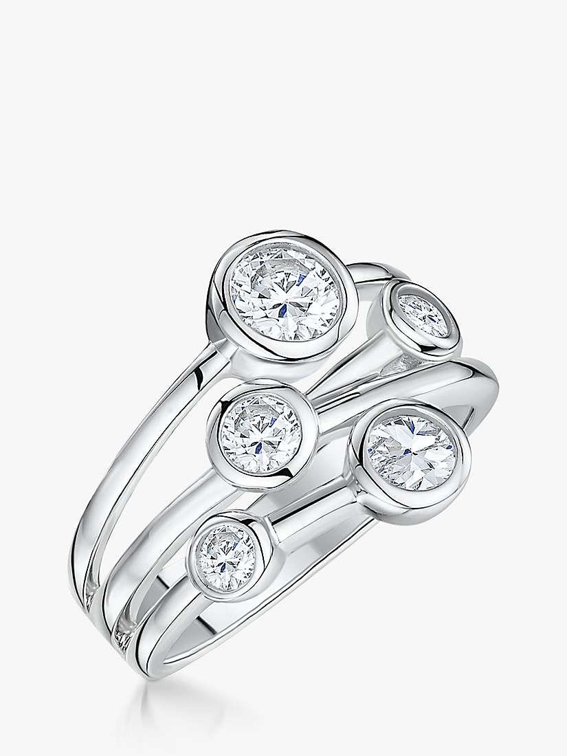 Buy Jools by Jenny Brown 5 Cubic Zirconia Stone Bubble Ring, Silver Online at johnlewis.com