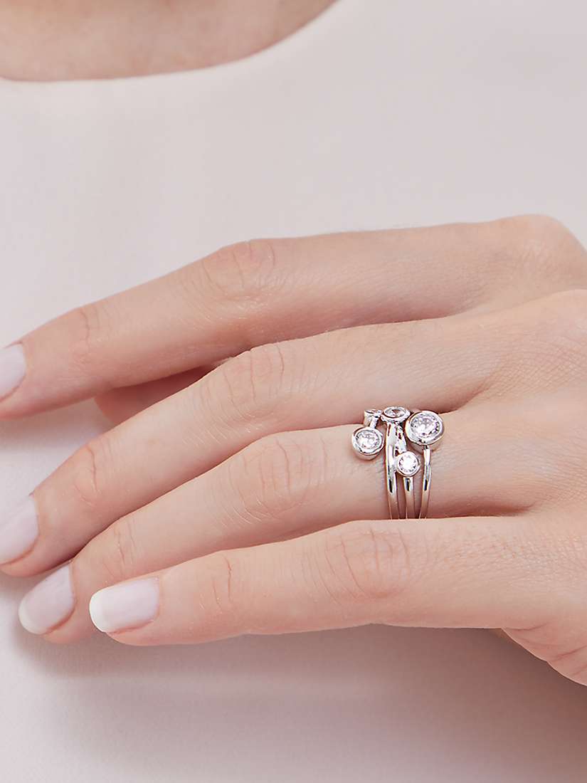 Buy Jools by Jenny Brown 5 Cubic Zirconia Stone Bubble Ring, Silver Online at johnlewis.com