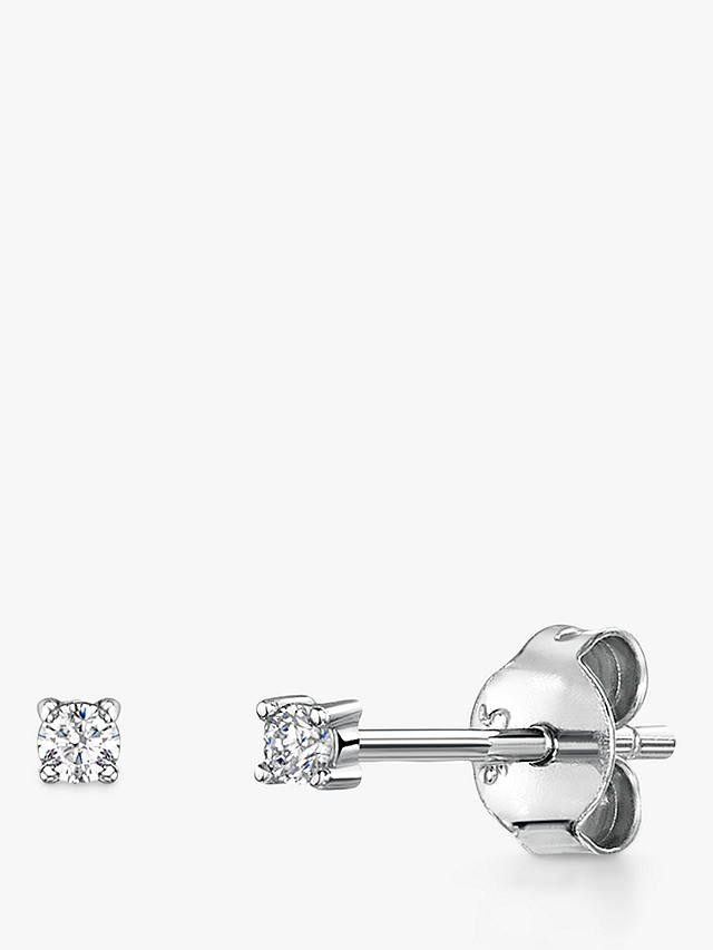 Jools by Jenny Brown Cubic Zirconia Small Round Stud Earrings, Silver
