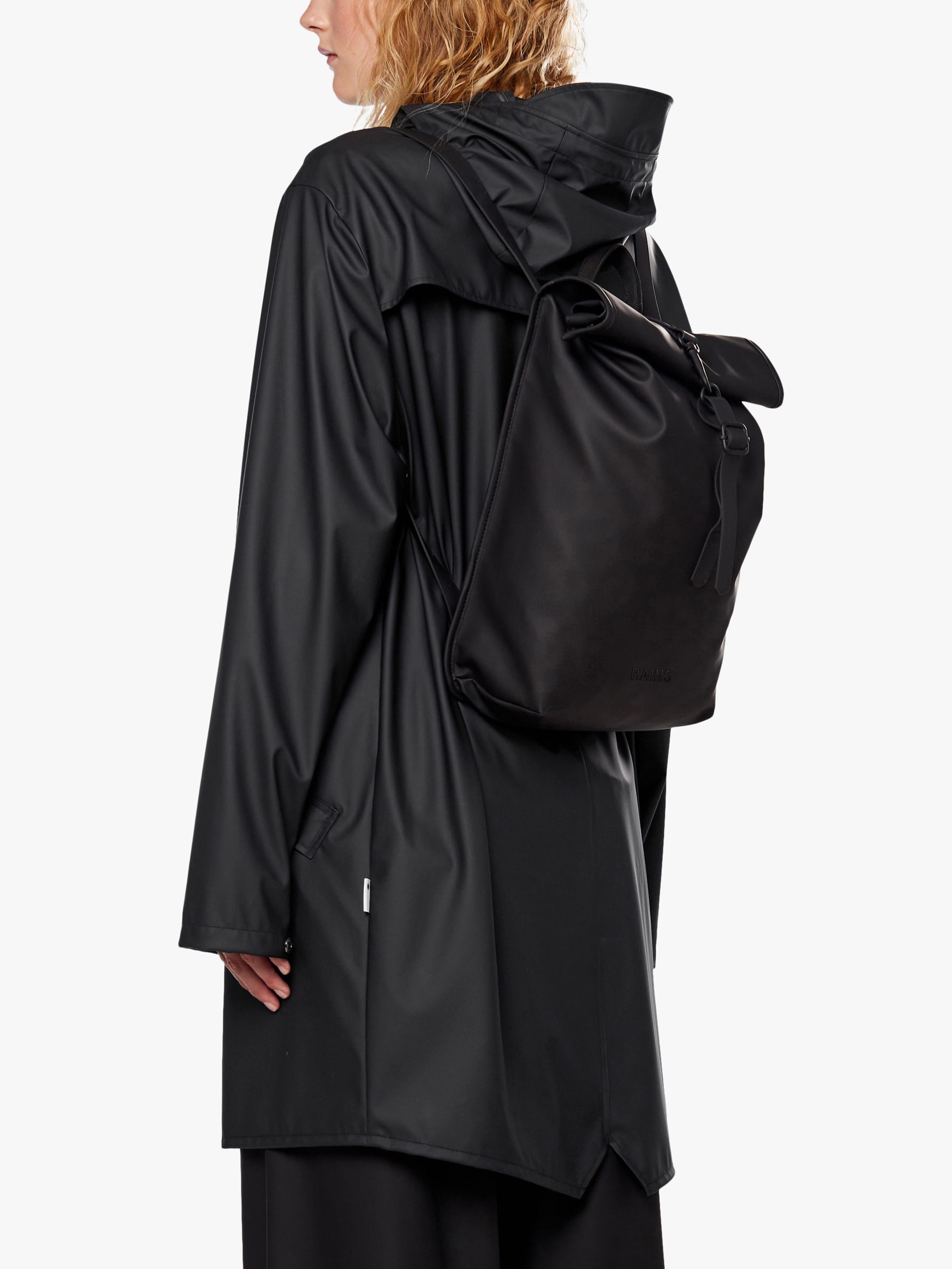 Rains Rolltop Mini Waterproof Backpack, Black