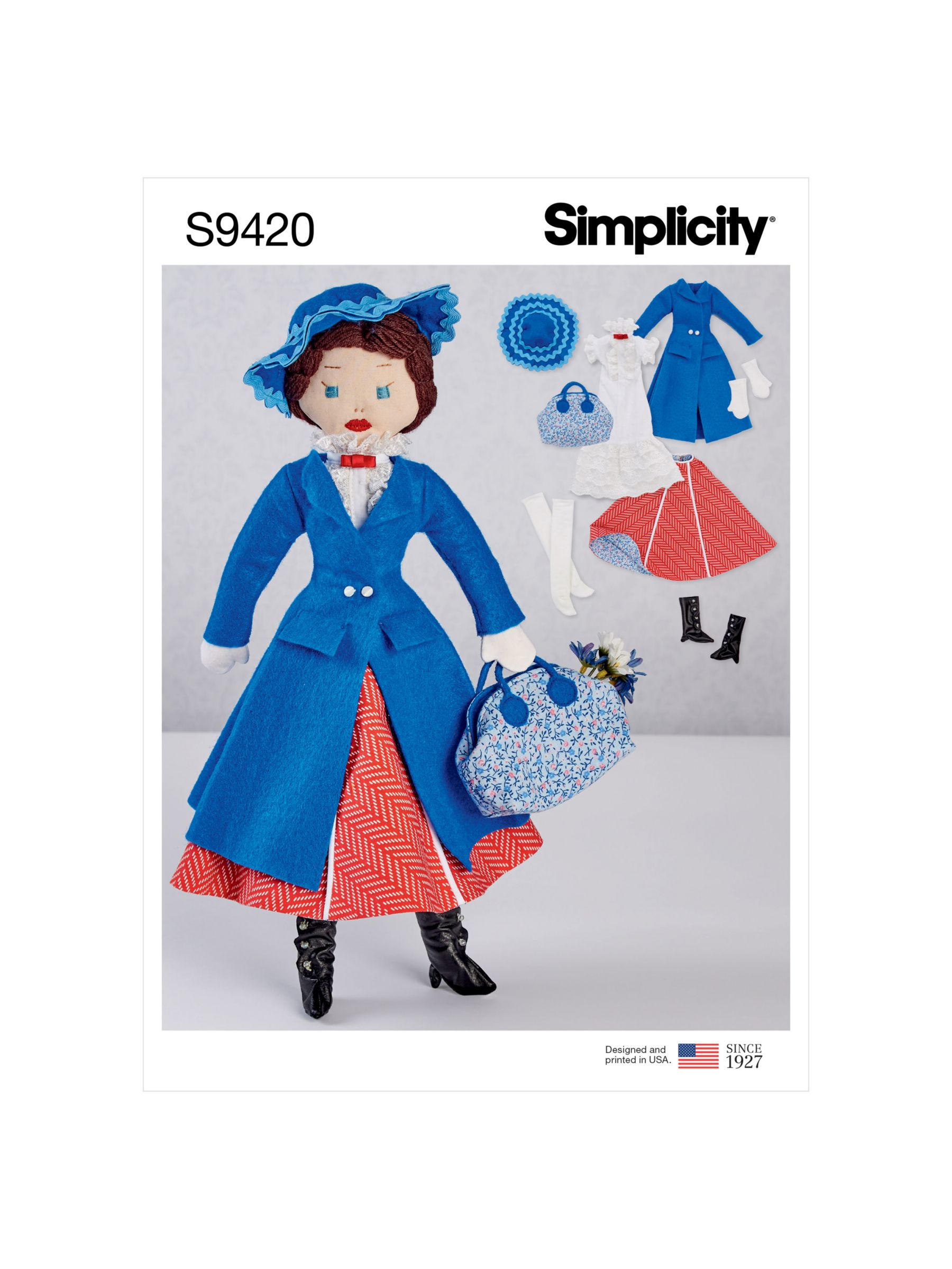 Simplicity 45cm Mary Poppins Doll Sewing Pattern, S9420