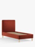 John Lewis Emily Child Compliant Upholstered Bed Frame, Single, Deep Velvet Sunset