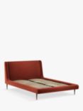 John Lewis Mid-Century Sweep Upholstered Bed Frame, King Size, Deep Velvet Sunset