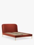 John Lewis Show-Wood Upholstered Bed Frame, Double, Deep Velvet Sunset