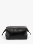 John Lewis Made in Italy Leather Wash Bag, Black Black