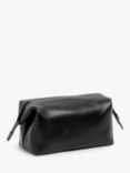 John Lewis Made in Italy Leather Wash Bag, Black