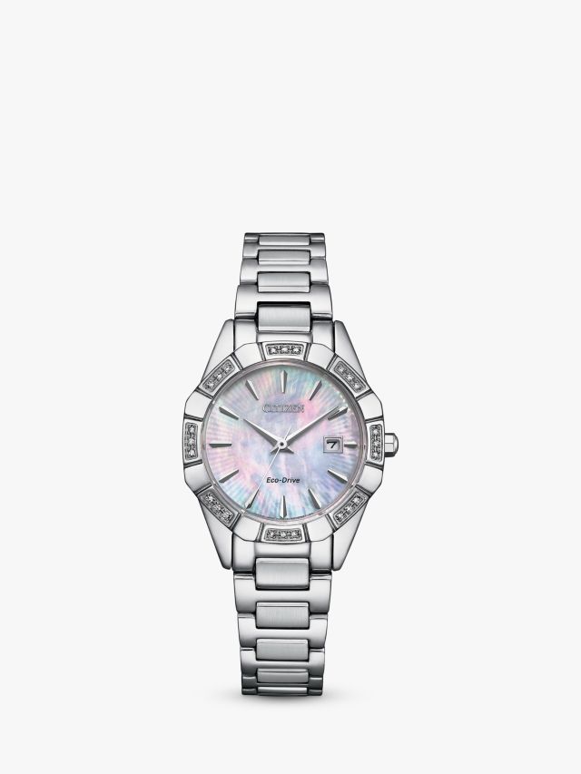 Citizen mother of pearl clearance diamond watch