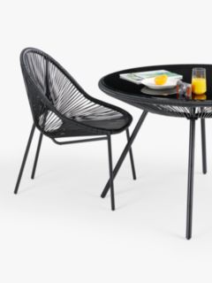 John Lewis Salsa 4-Seater Round Garden Dining Table & Chairs Set, Black