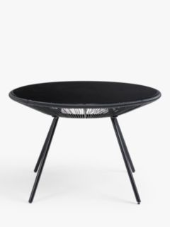John Lewis Salsa 4-Seater Round Garden Dining Table & Chairs Set, Black