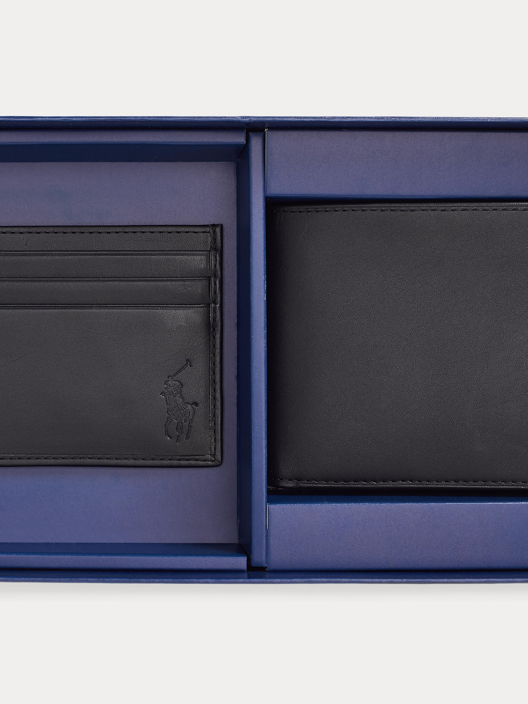 Polo Ralph Lauren Signature Pony Leather Wallet & Card Holder Gift Set,  Black