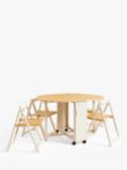 John Lewis ANYDAY 4-Seater Oval Wood Butterfly Dining Table & Folding Chairs Set, Natural