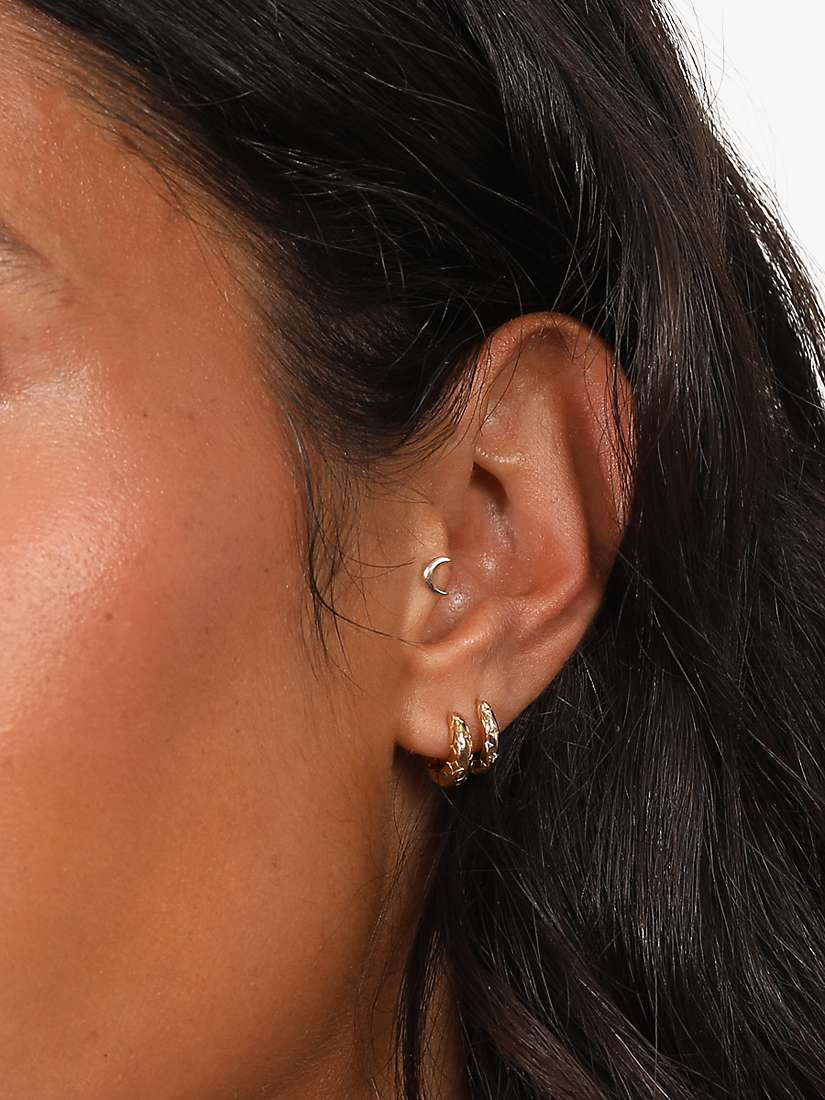 Buy Astrid & Miyu Cosmic Star Bold Huggie Hoop Earrings, Gold Online at johnlewis.com