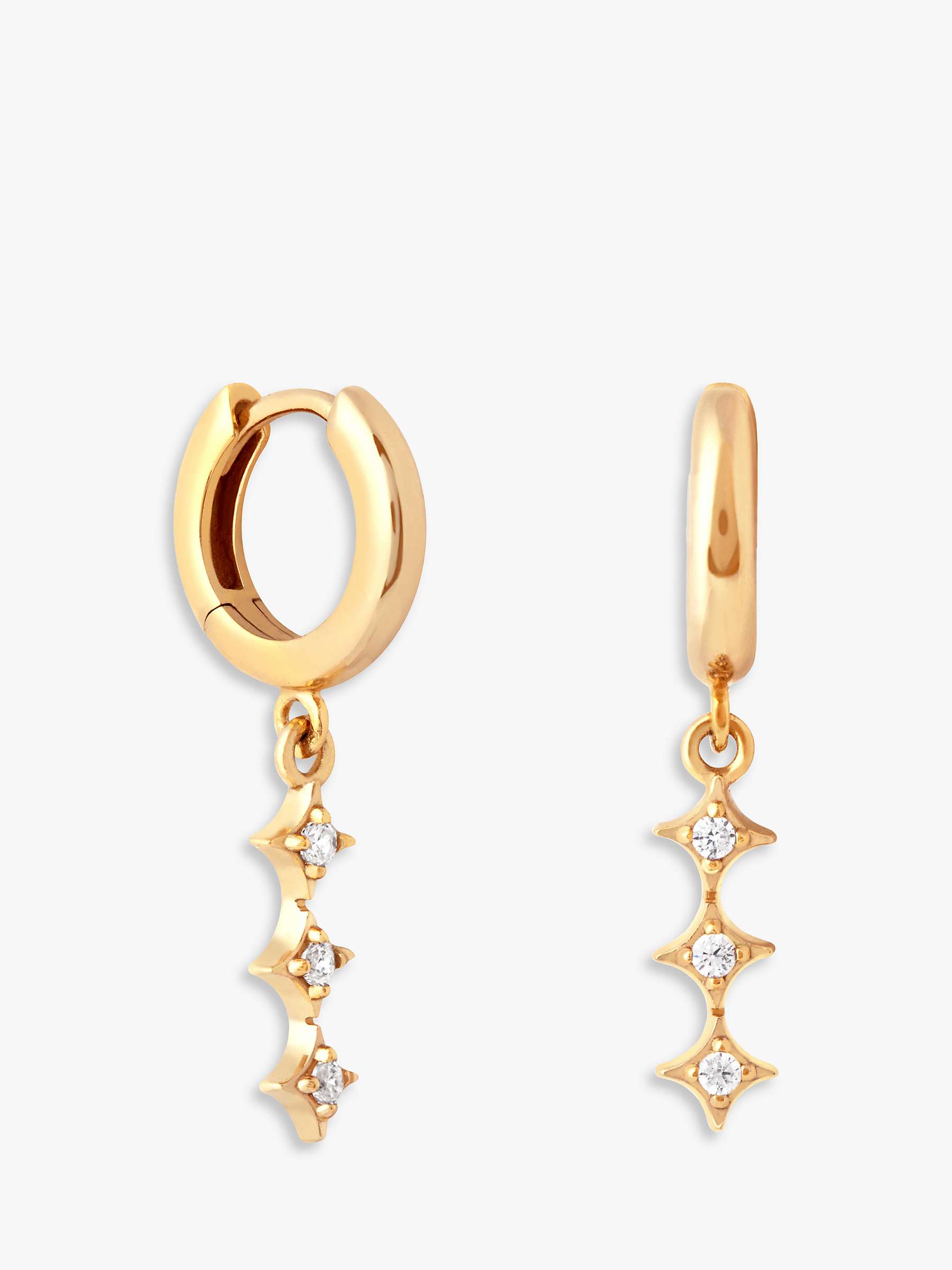 Buy Astrid & Miyu Cosmic Star Bold Huggie Earrings, Gold Online at johnlewis.com