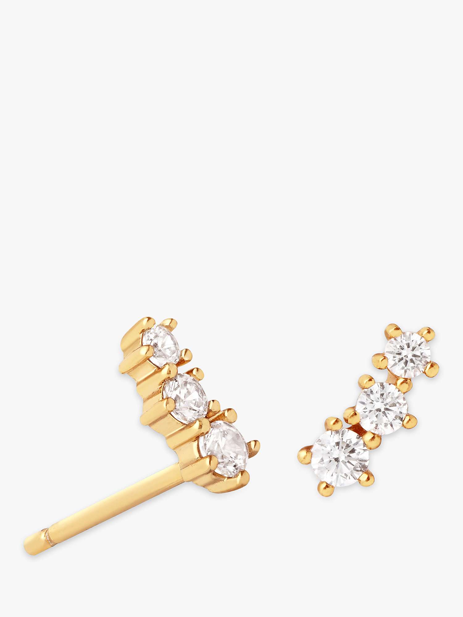 Buy Astrid & Miyu Glimmer Crystal Climber Stud Earrings, Gold Online at johnlewis.com