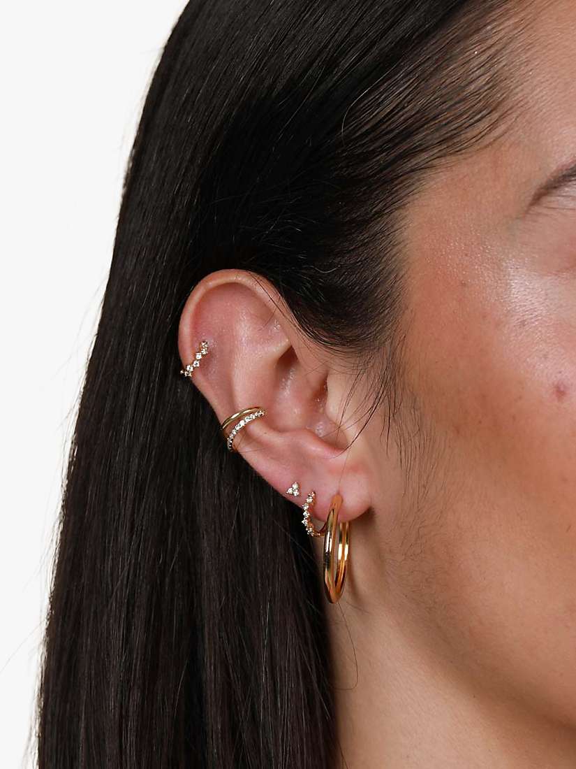 Buy Astrid & Miyu Crystal Tiny Single Huggie Hoop Earring, Gold Online at johnlewis.com