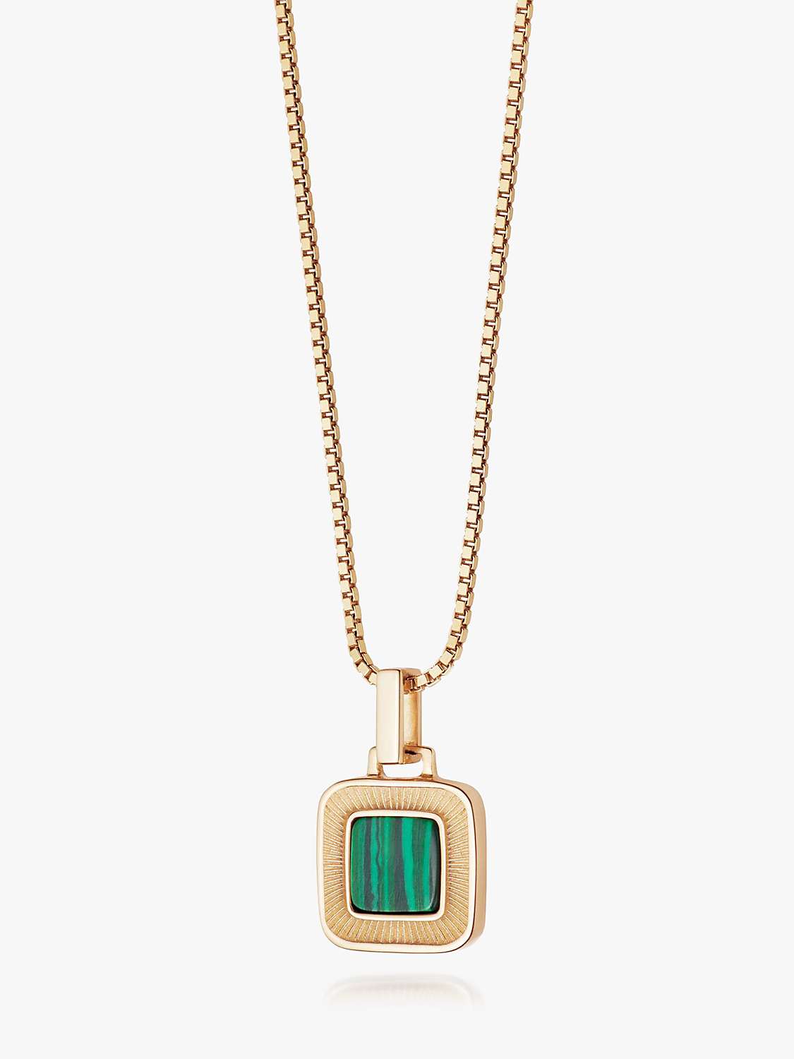 Buy Daisy London Malachite Square Pendant Necklace, Gold/Green Online at johnlewis.com