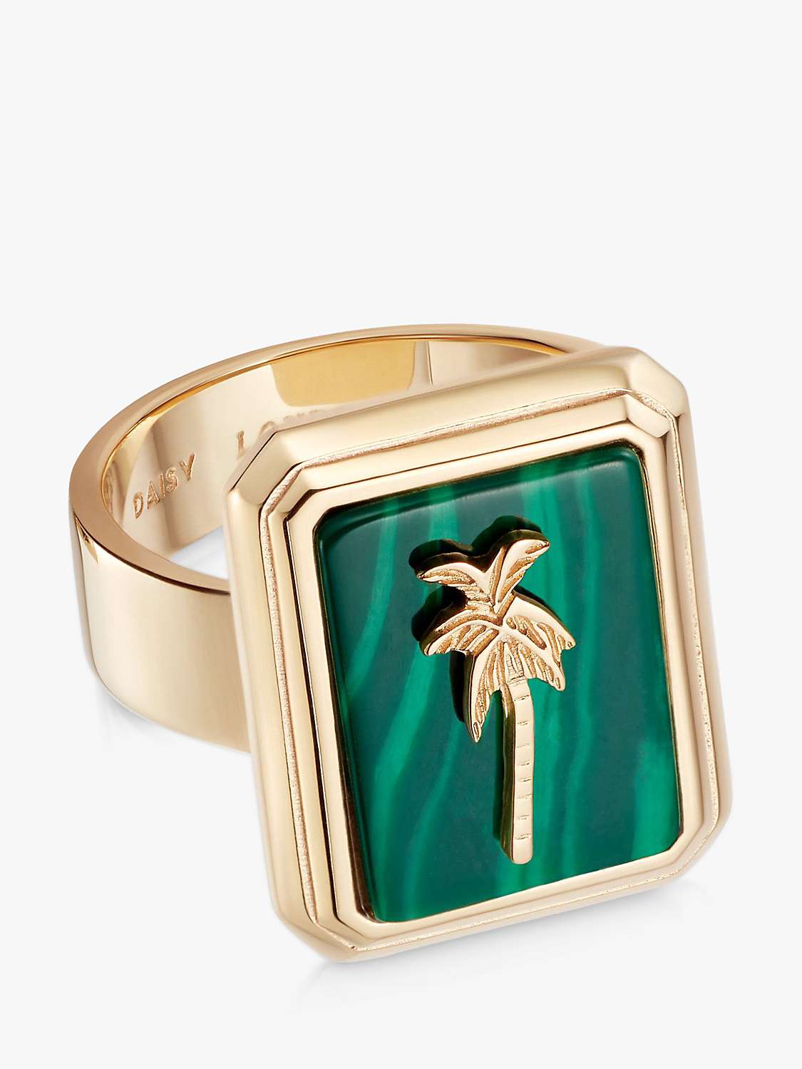 Buy Daisy London Palm Malachite Ring, Gold/Green Online at johnlewis.com