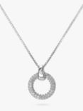 Hot Diamonds Forever Diamond and Topaz Round Pendant Necklace, Silver