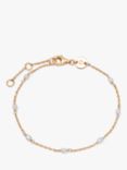 Daisy London Freshwater Seed Pearl Chain Bracelet, Gold/White
