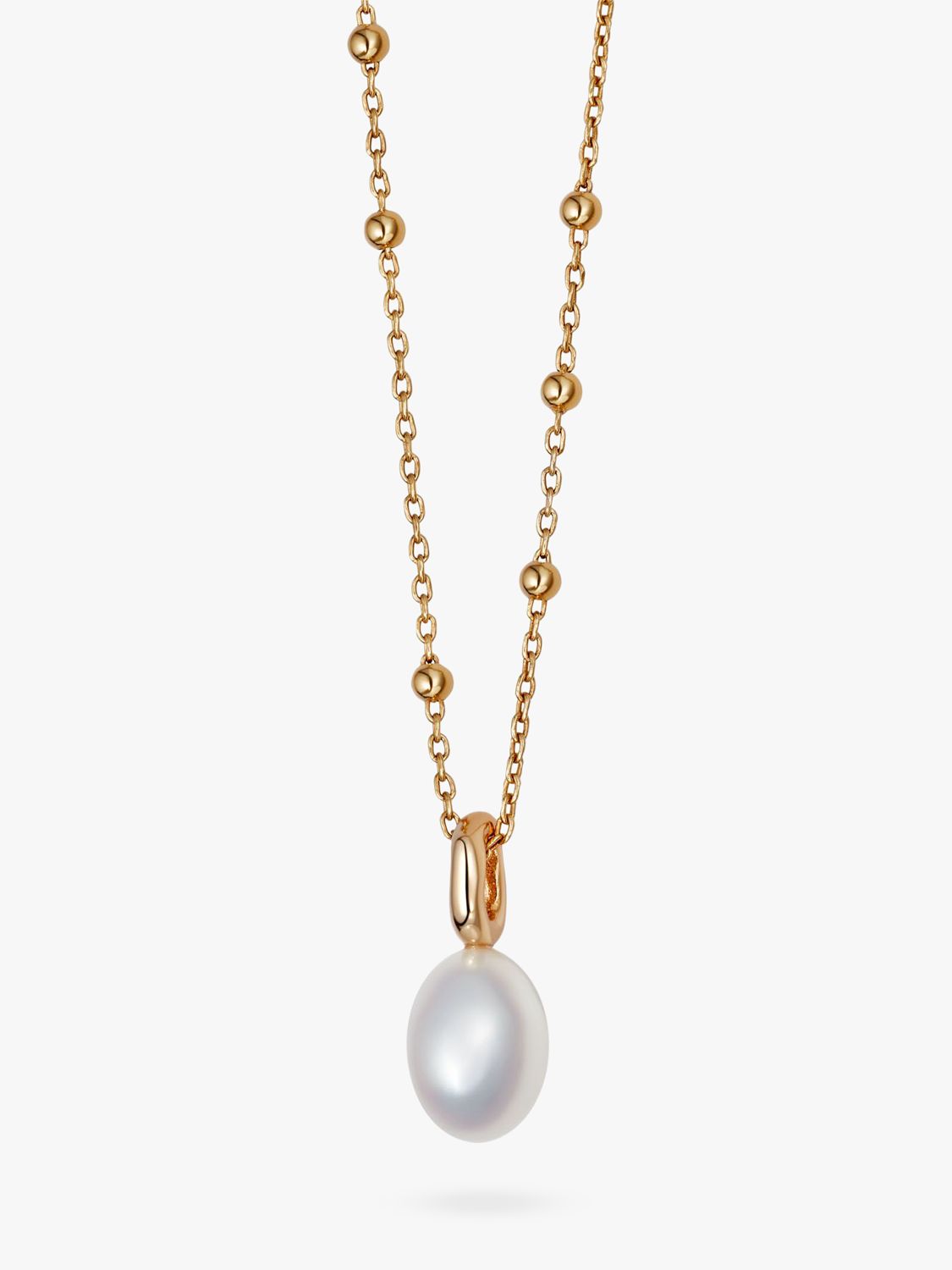 Daisy London Baroque Freshwater Pearl Pendant Necklace, Gold/White at ...