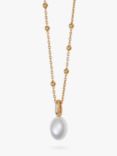 Daisy London Baroque Freshwater Pearl Pendant Necklace, Gold/White