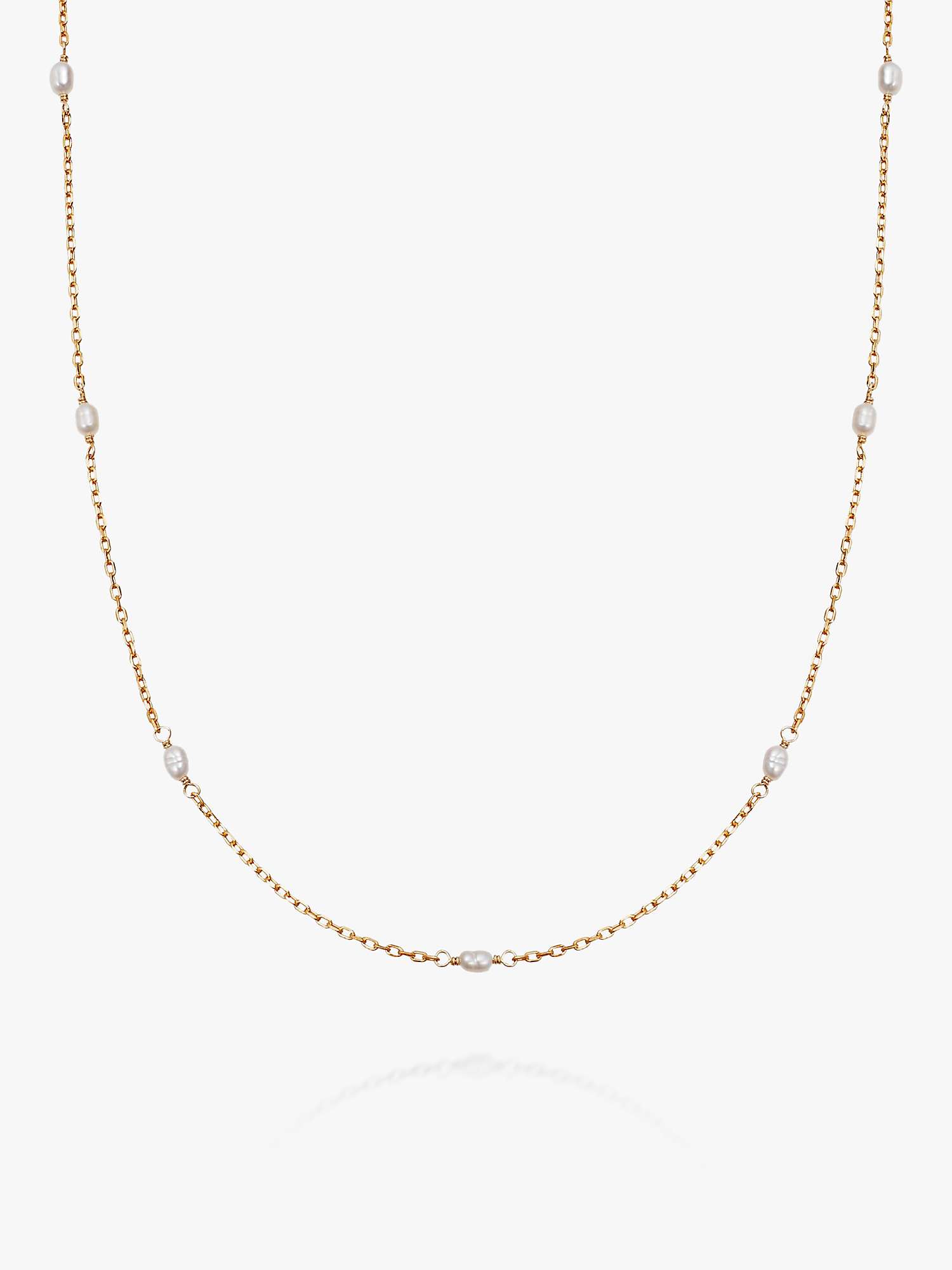 Buy Daisy London Freshwater Seed Pearl Chain Necklace, Gold/White Online at johnlewis.com
