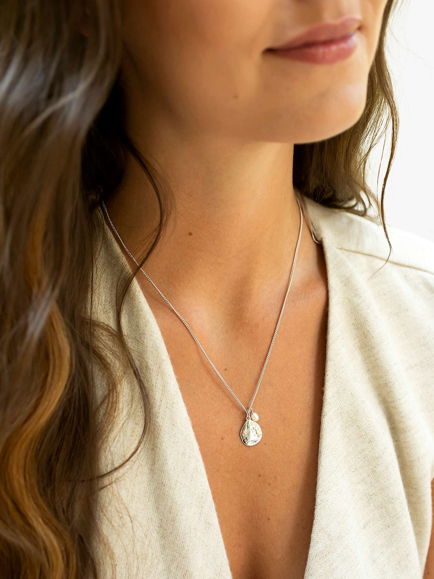Buy Claudia Bradby The World is Your Oyster Freshwater Pearl Pendant Necklace, Silver Online at johnlewis.com