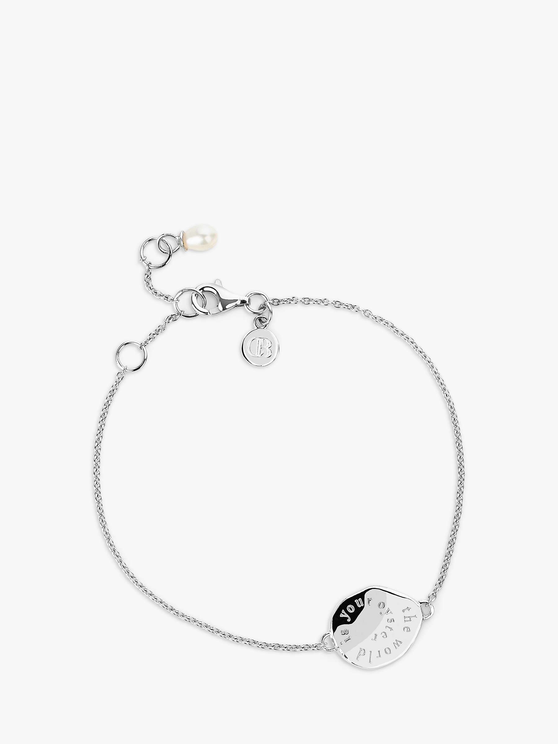 Buy Claudia Bradby The World is Your Oyster Freshwater Pearl Chain Bracelet, Silver Online at johnlewis.com