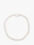 Claudia Bradby Freshwater Pearl Necklace, White/Silver