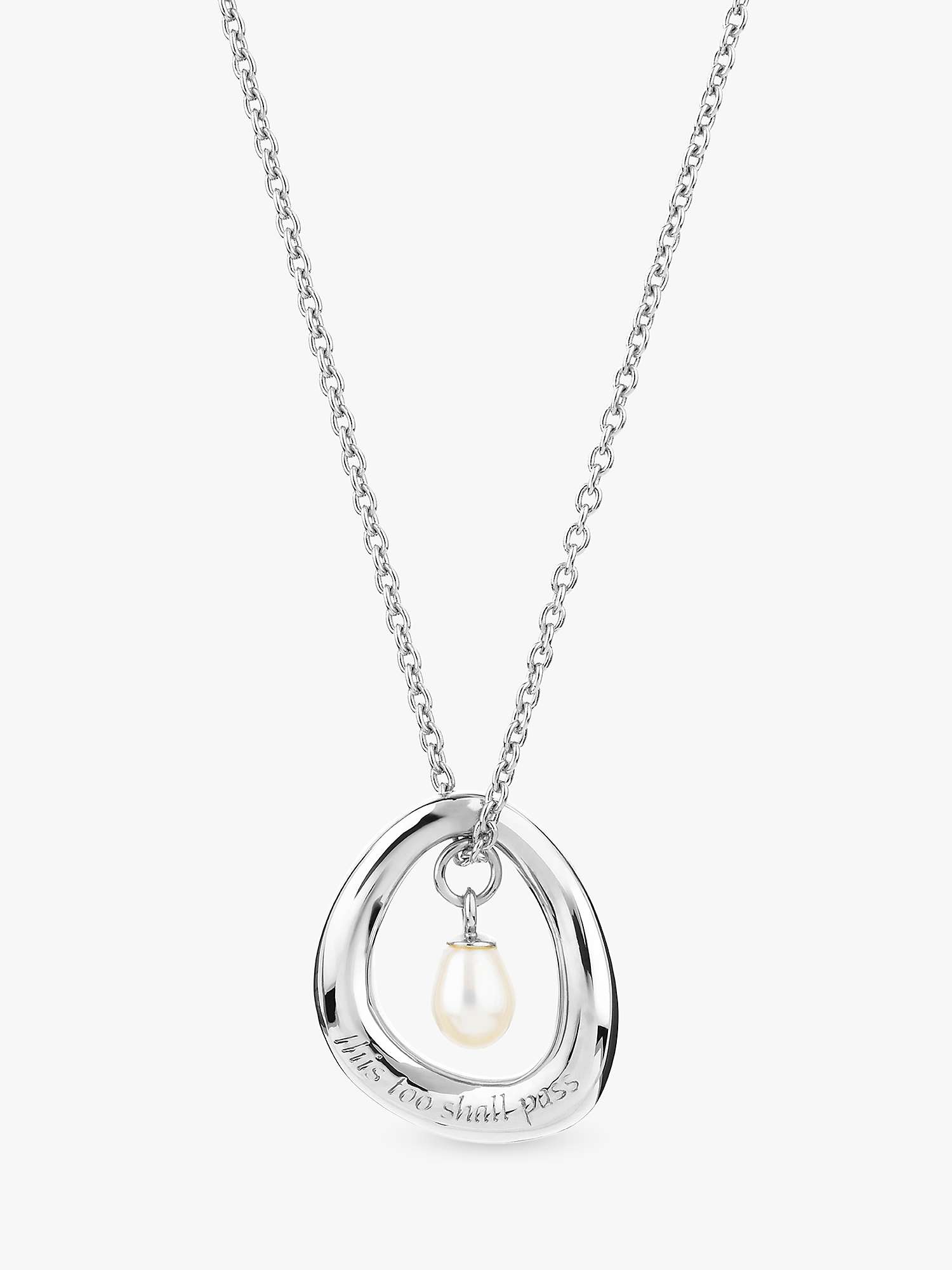 Buy Claudia Bradby This Too Shall Pass Freshwater Pearl Pendant Necklace, Silver Online at johnlewis.com