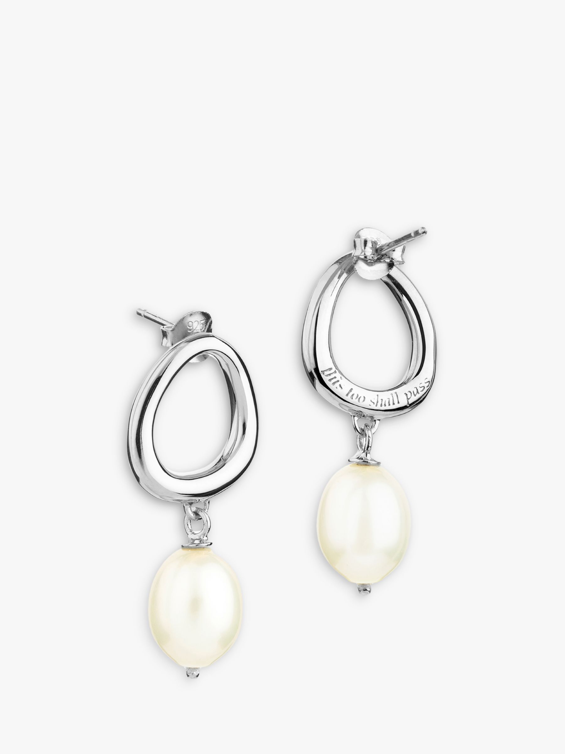 Buy Claudia Bradby This Too Shall Pass Freshwater Pearl Drop Earrings, Silver Online at johnlewis.com