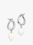 Claudia Bradby This Too Shall Pass Freshwater Pearl Drop Earrings, Silver
