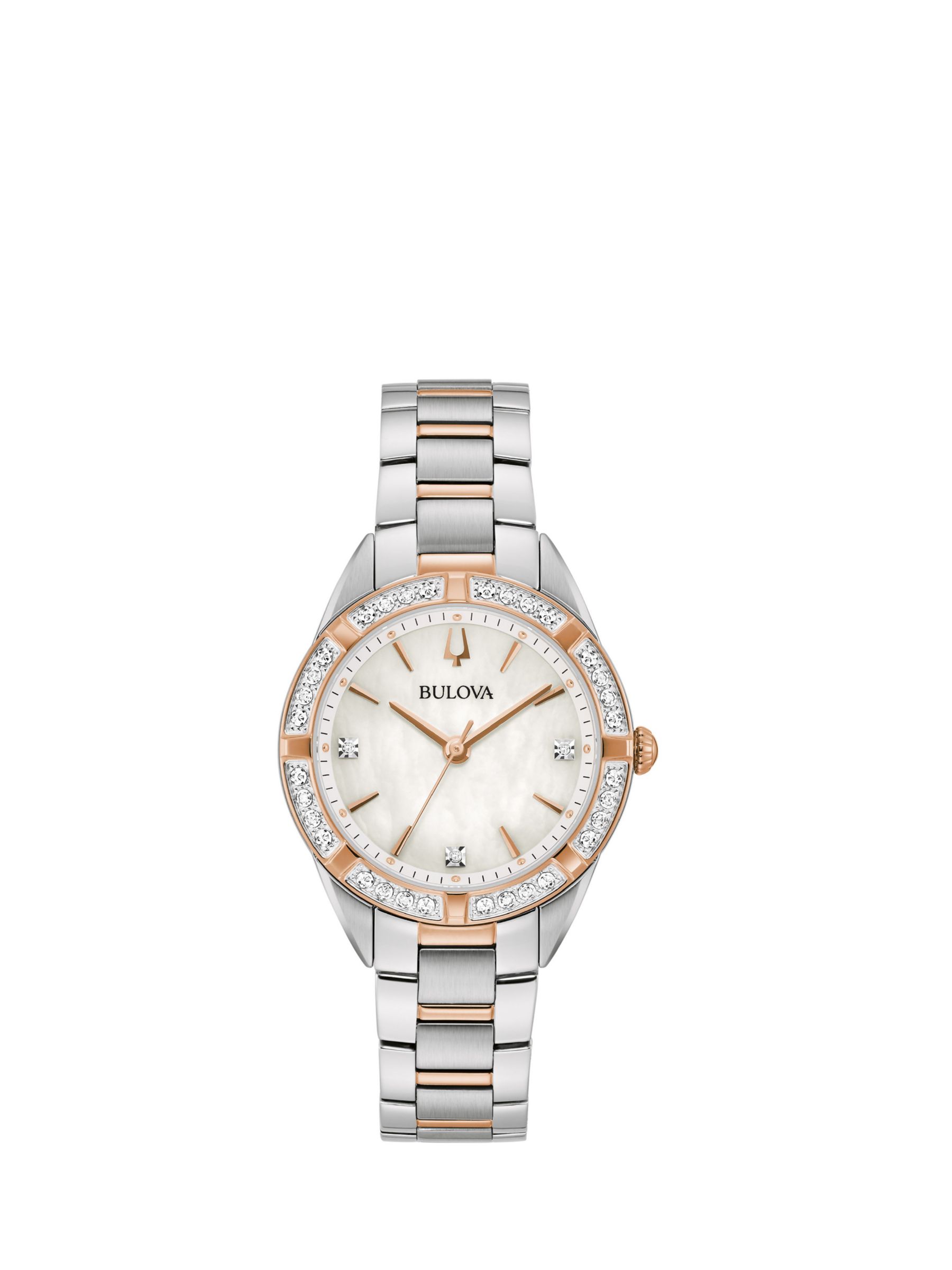 Bulova Women's Sutton Diamond Bracelet Strap Watch, Multi/Mother Of ...