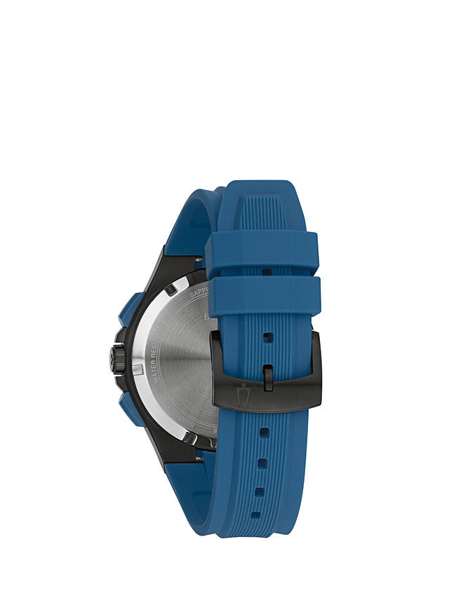 Bulova Men's Maquina Chronograph Date Silicone Strap Watch, Blue/Black 98b380 
