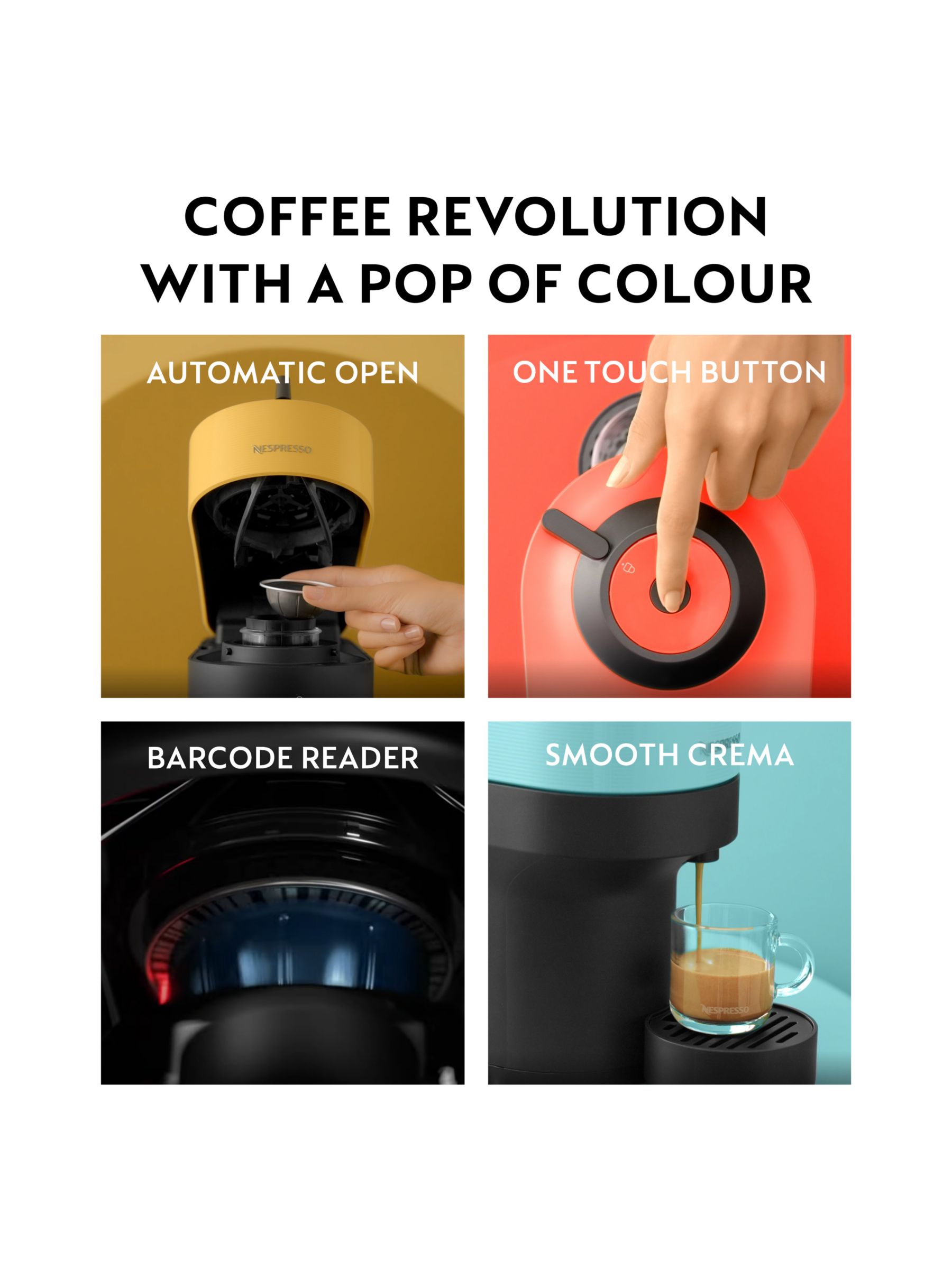Nespresso Vertuo Pop Coffee Pod Machine by Magimix, Liquorice Black