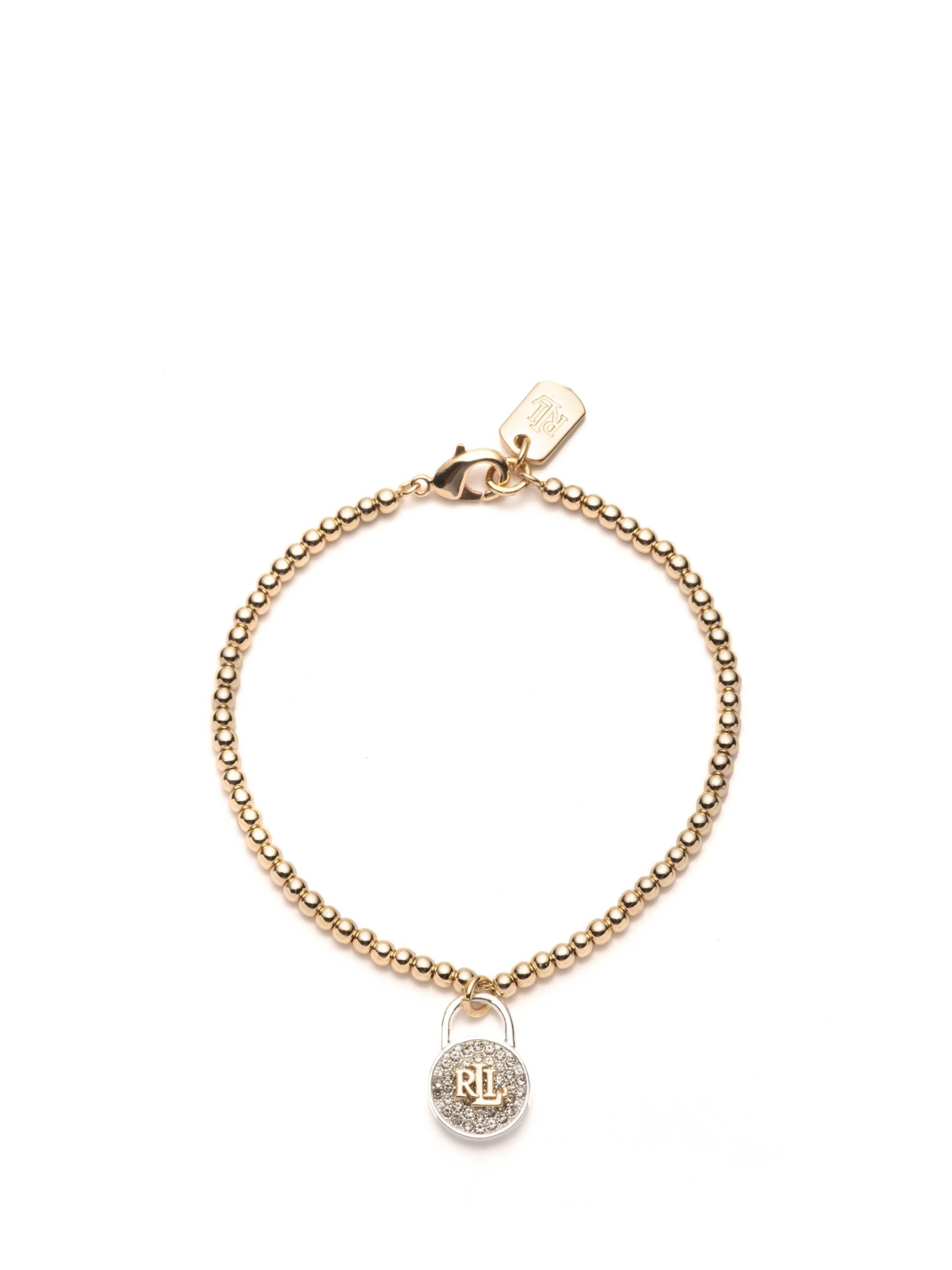 Lauren Ralph Lauren Flex Charm Beaded Bracelet, Gold/Silver